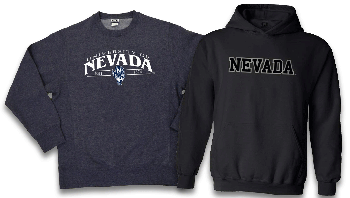 Image displaying Nevada Wolf Pack long sleeve paired with a women's Wolf Pack jacket